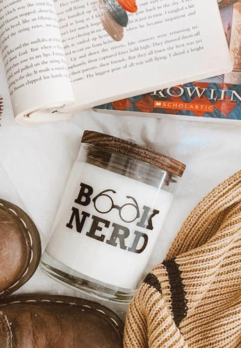Book Nerd Glass Candle